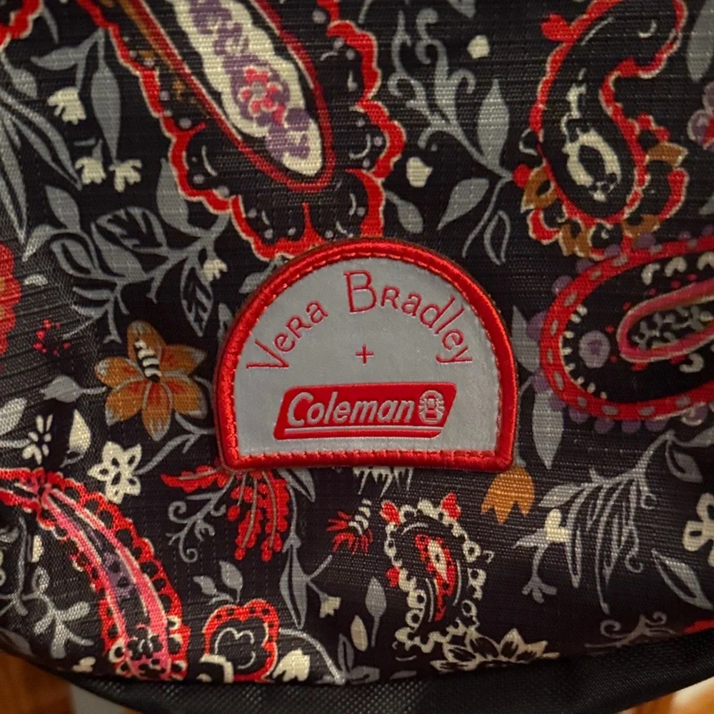 Vera Bradley Coleman Black and Red Paisley Backpack - Picture 2 of 8